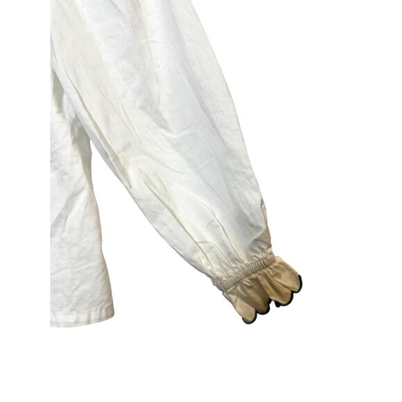 Bella Bliss Girls White Ruffle Blouse Size 8 – 100% Cotton Long Sleeve Victorian - Picture 3 of 6